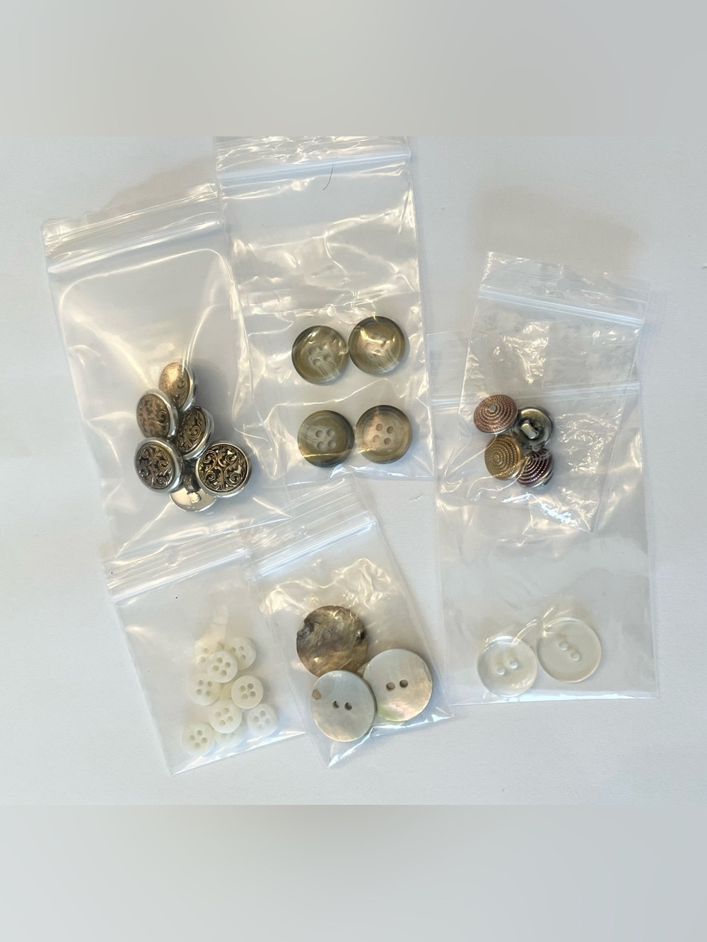 Mixed Assorted Buttons Pack - Neutral Tones - 31 Total buttons